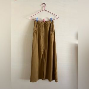 Mustard Color Split Skirt